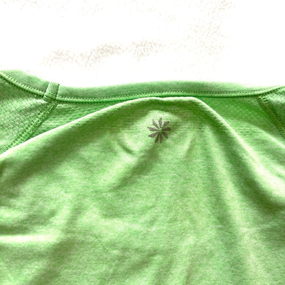 Athleta Fastest Track Lime Green Short Sleeve Athletic Yoga Support Top Size S - Picture 8 of 13